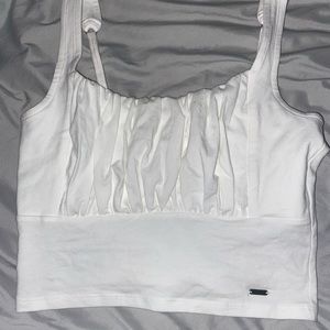 White Hollister crop tank top
